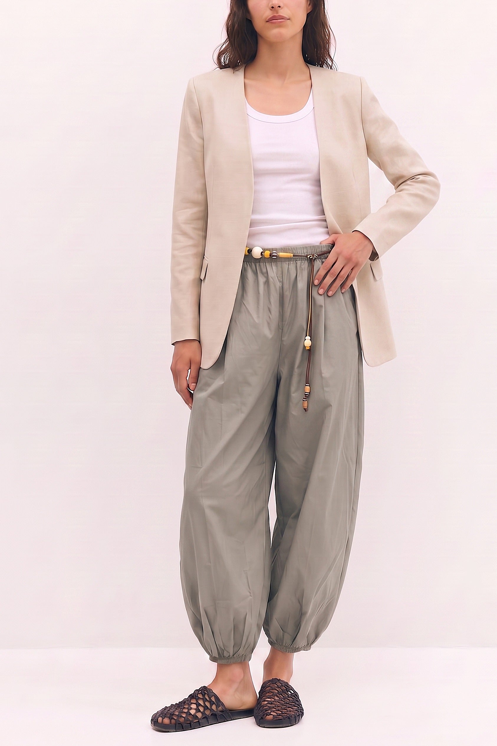 W Balloon Pants Khaki