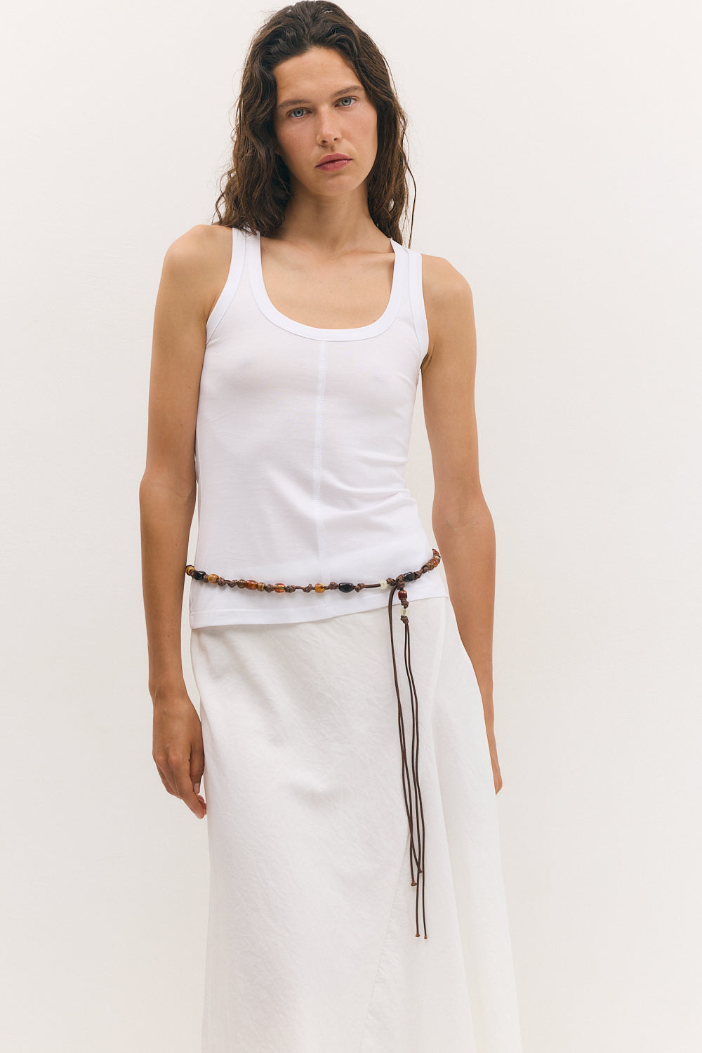 Flatlock tank top white