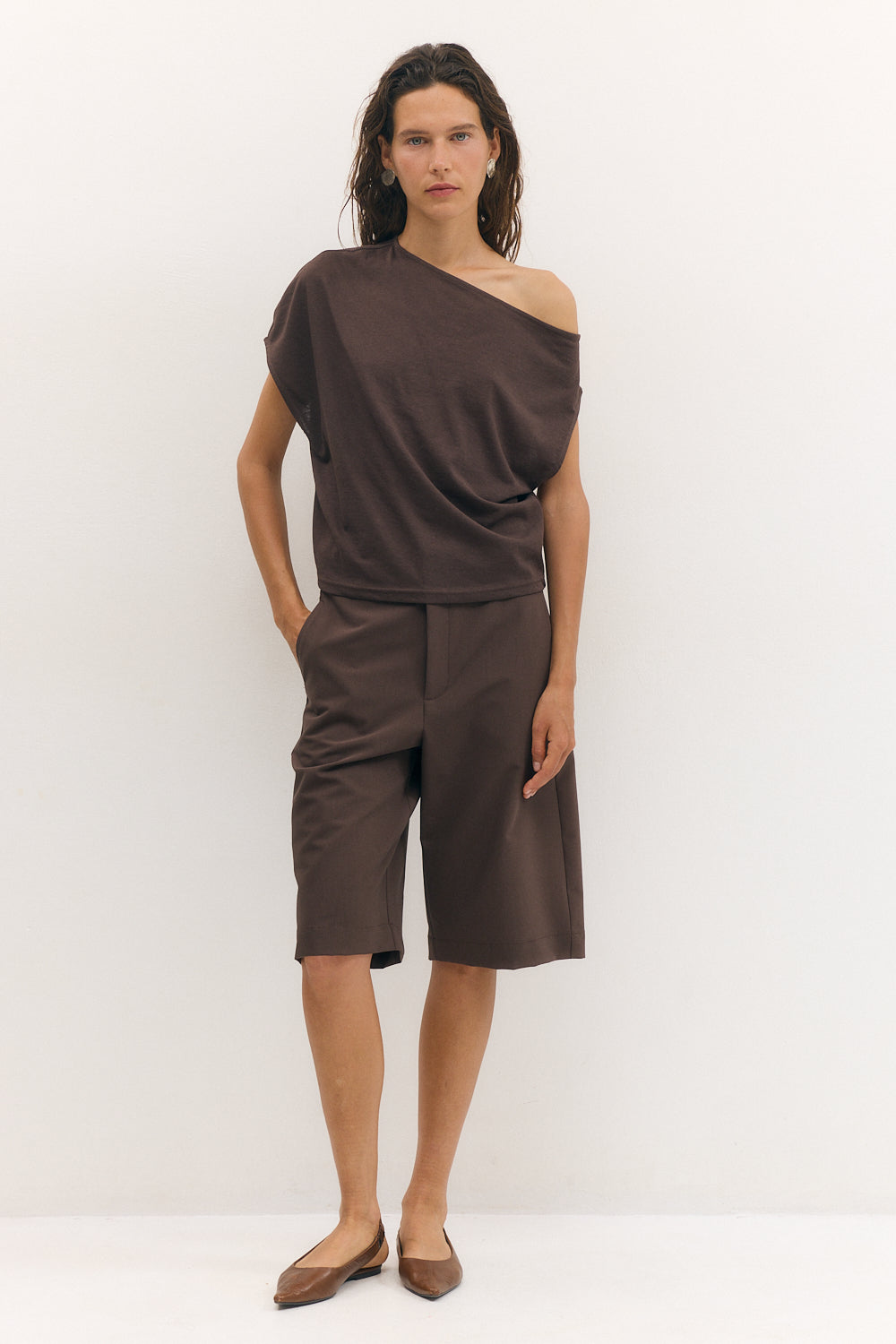 off shoulder top chocolate