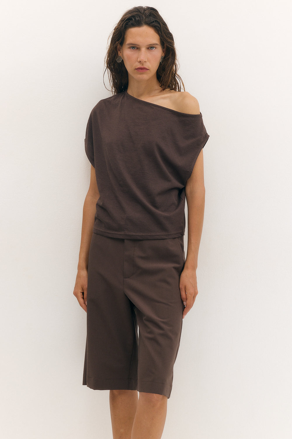 off shoulder top chocolate