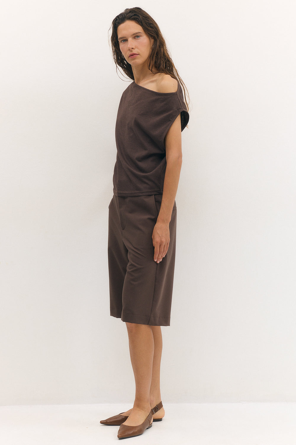 off shoulder top chocolate