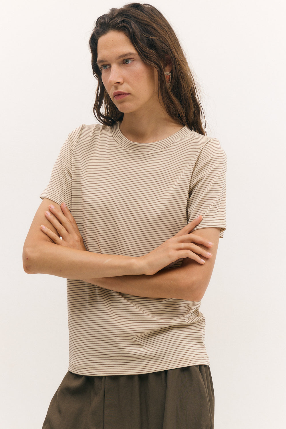 Sunny stripes top chocolate