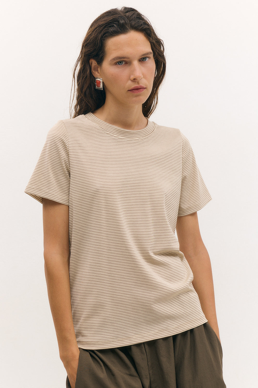 Sunny stripes top chocolate