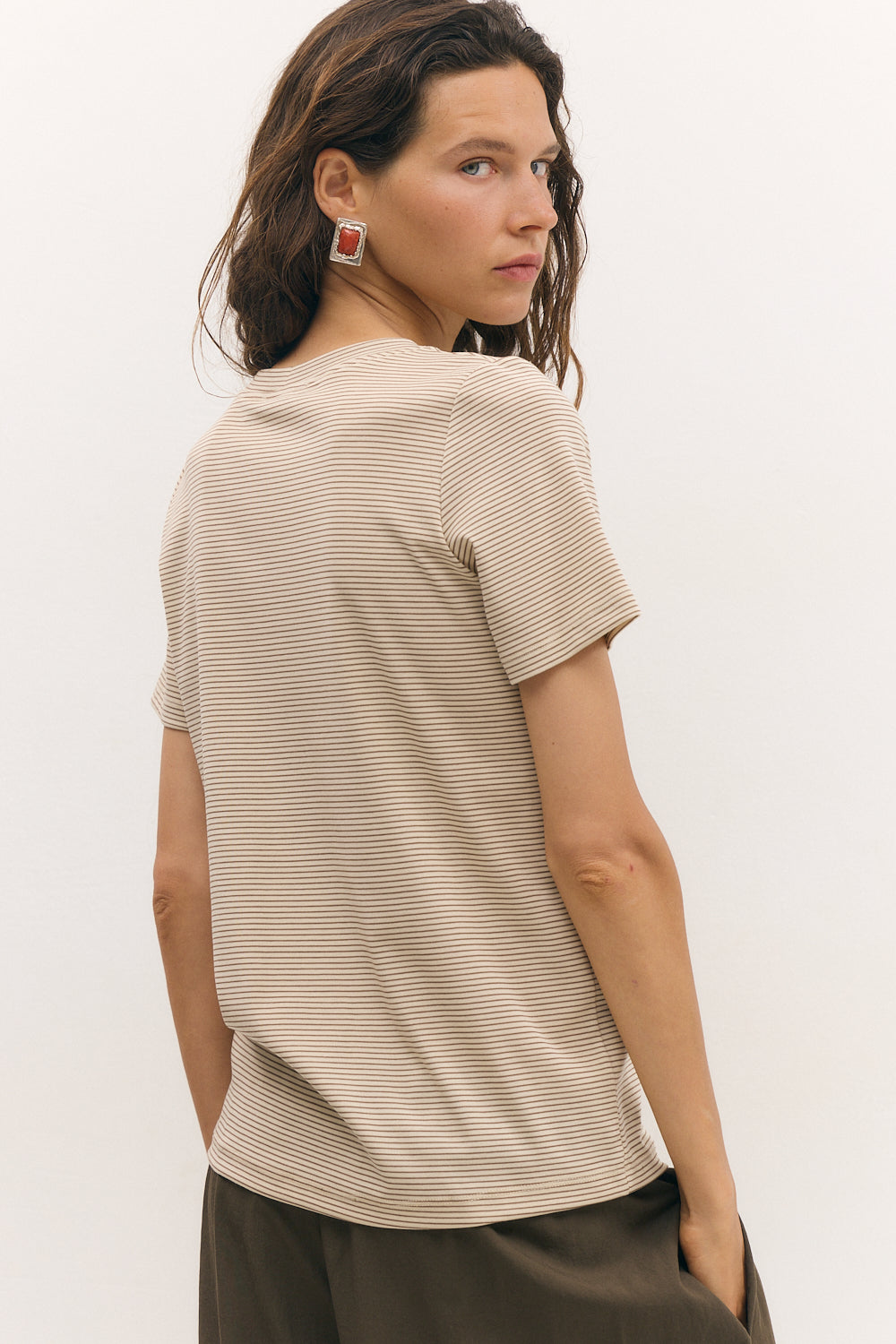 Sunny stripes top chocolate