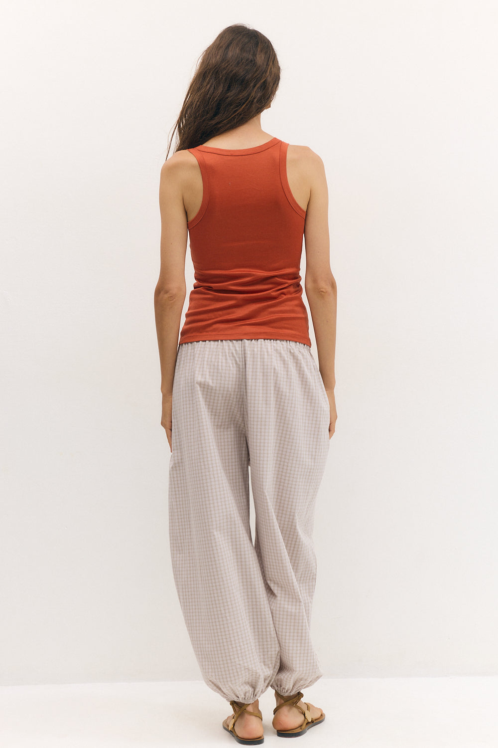 Flatlock tank top tomato
