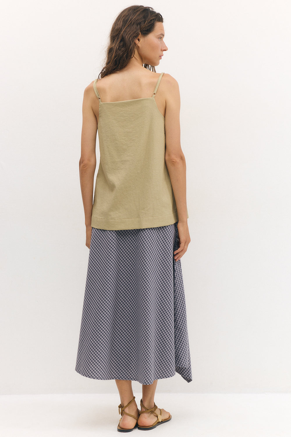 Asymmetric skirt gray Plaid