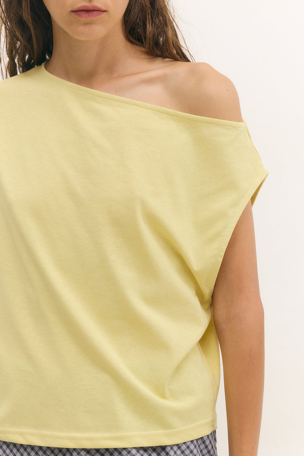 off shoulder top yellow
