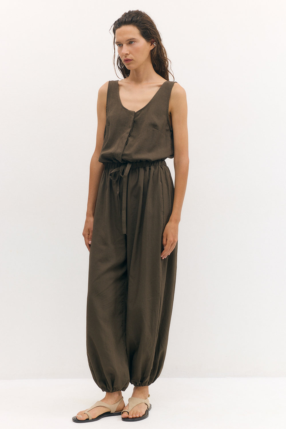Balloon jumpsuit chocolate