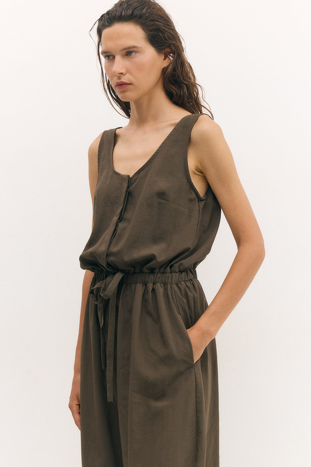 Balloon jumpsuit chocolate