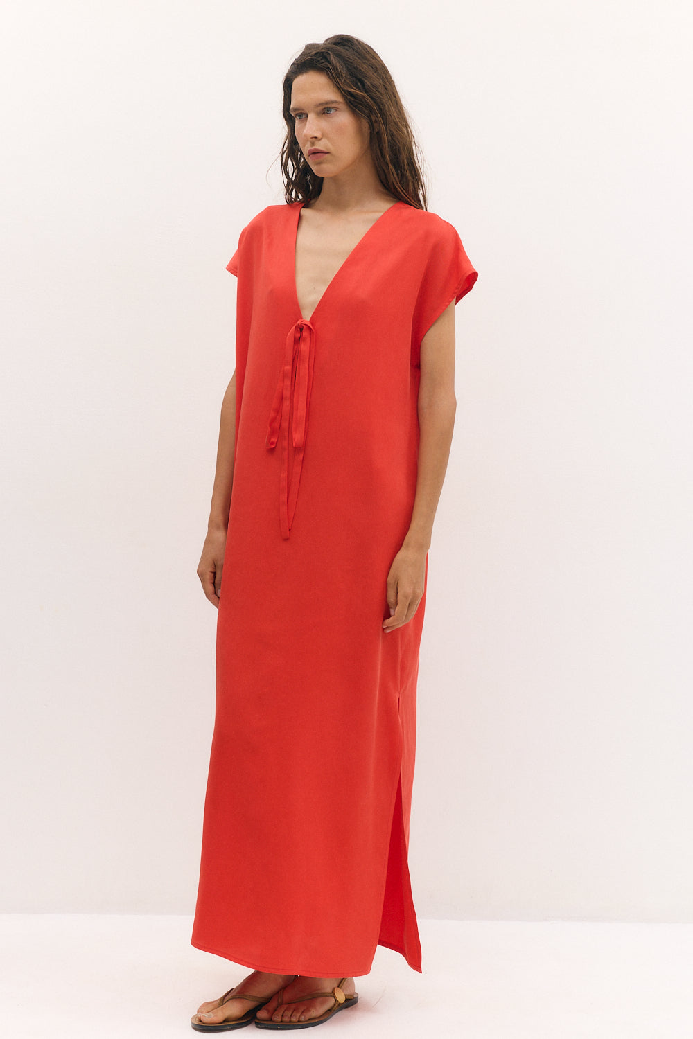 TIE V DRESS RED