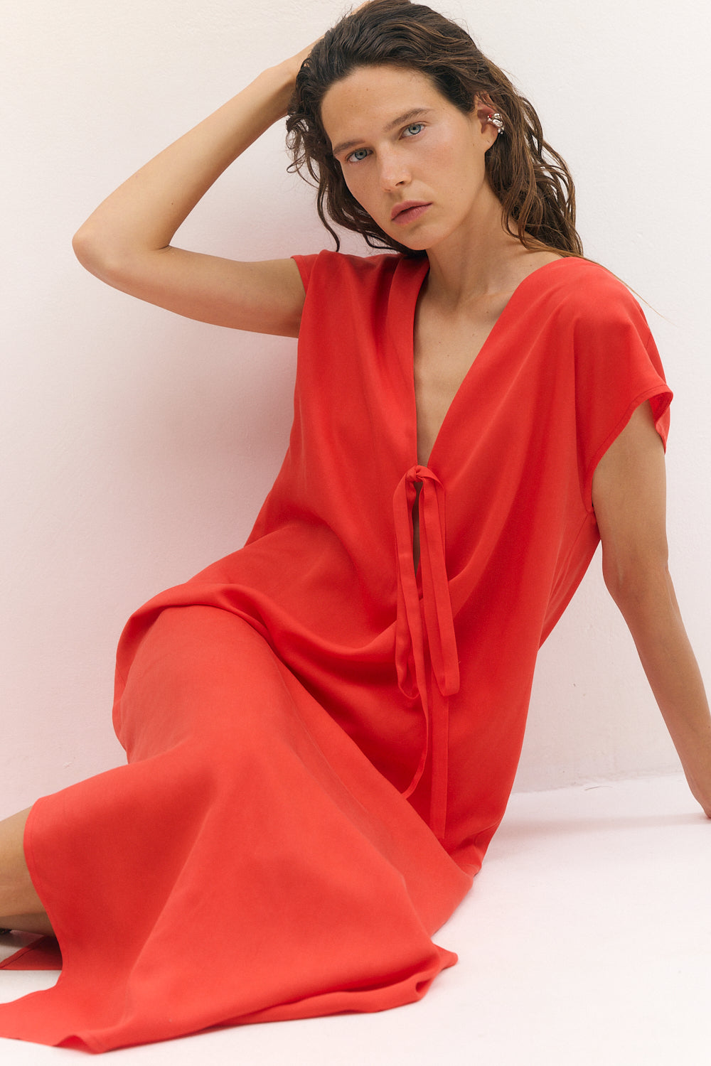 TIE V DRESS RED