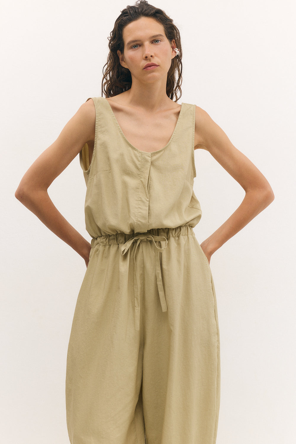 Balloon jumpsuit Camel