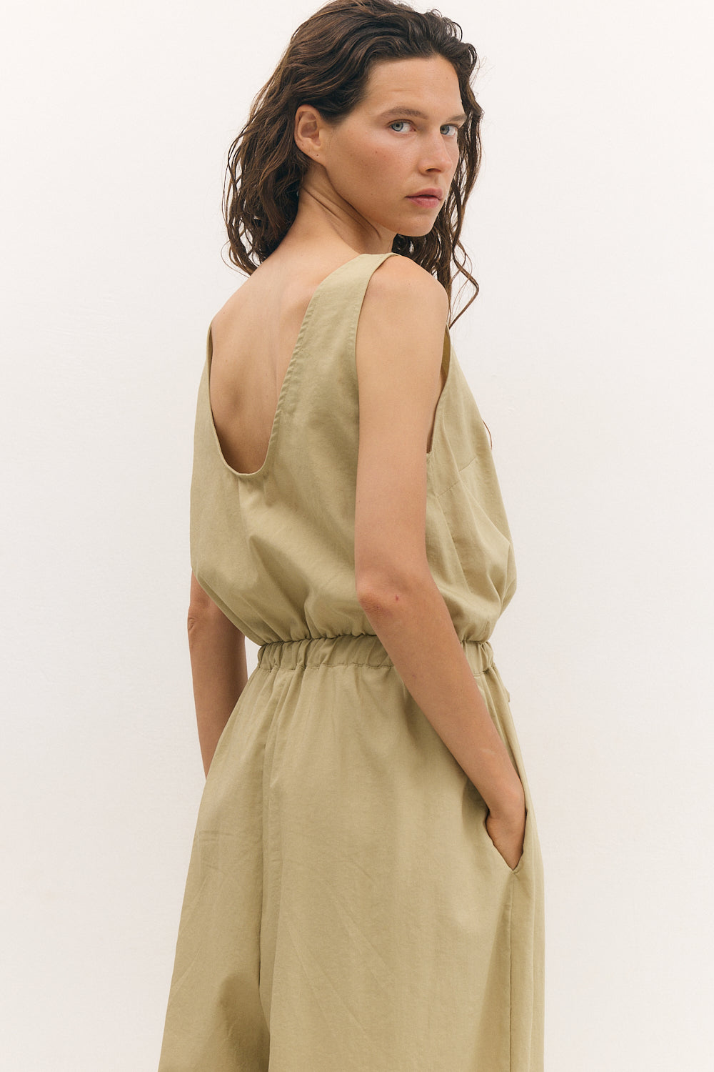 Balloon jumpsuit Camel