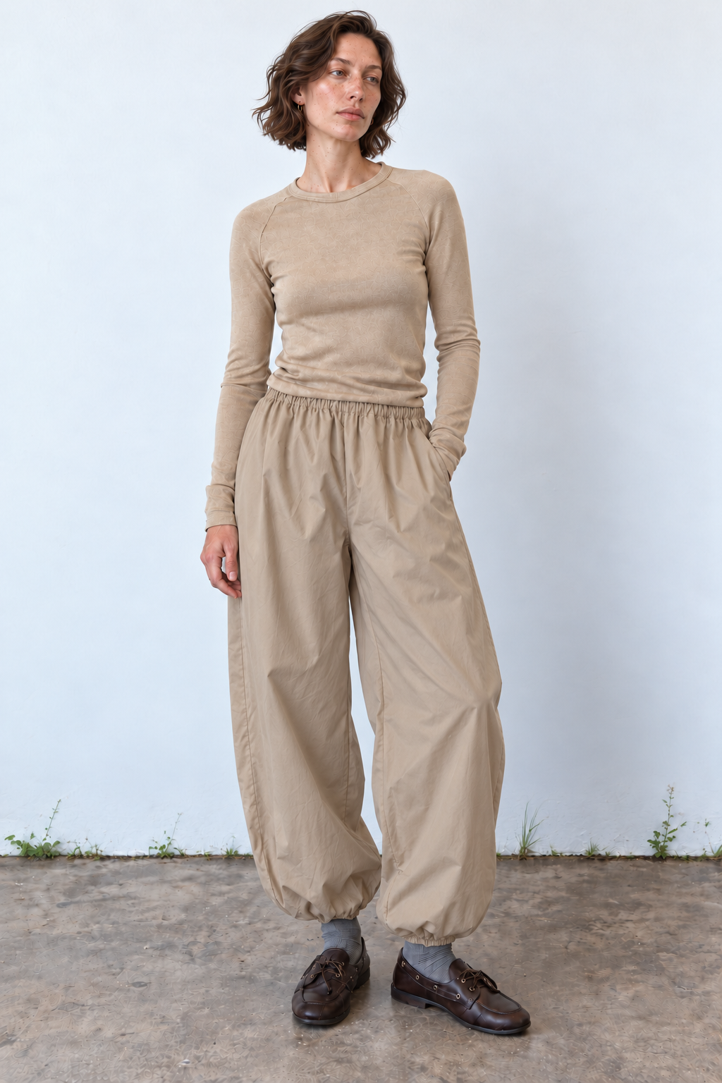W Balloon Pants Khaki