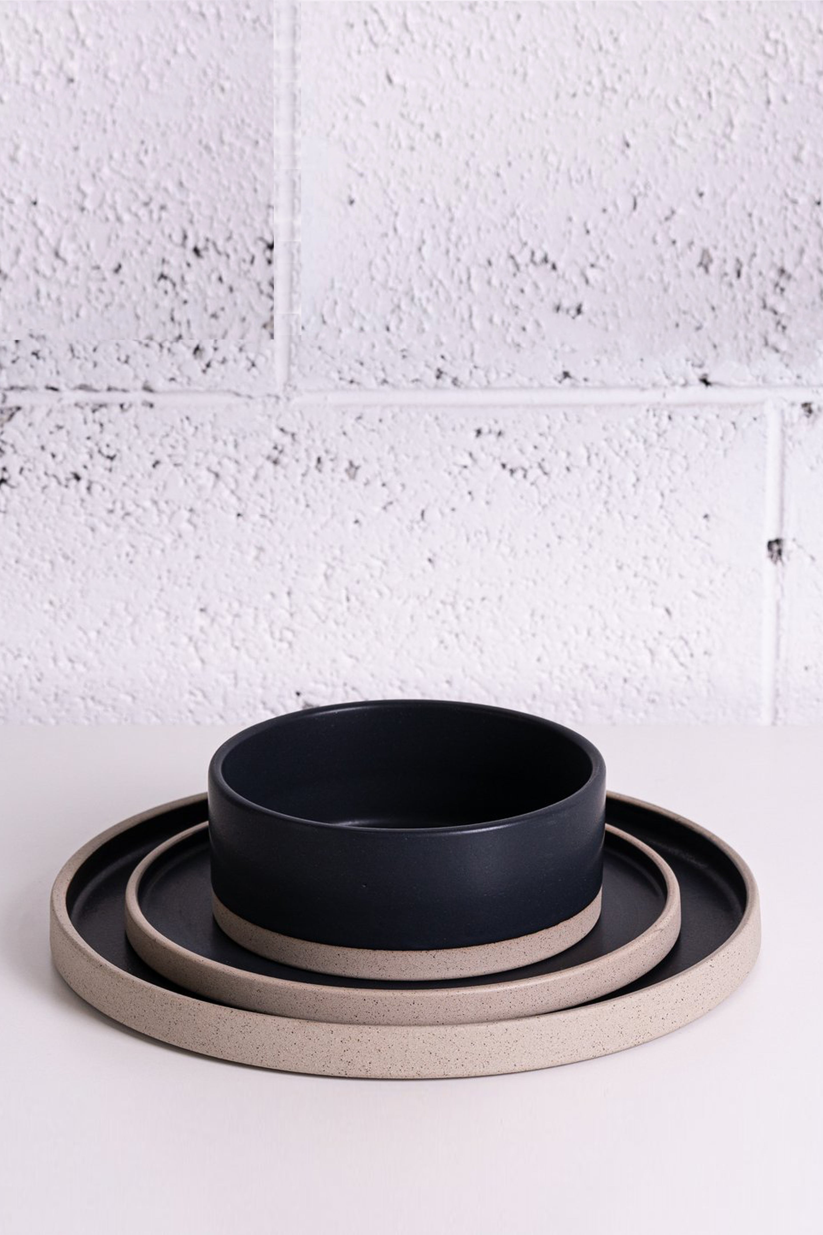 Plate set - 18 pieces black